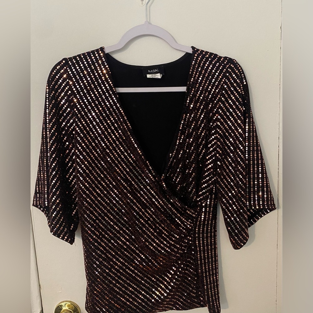 Women’s Copper Sequin Top Wrap Style